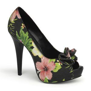 LOLITA 11, BLACK FLORAL PRINT FABRIC